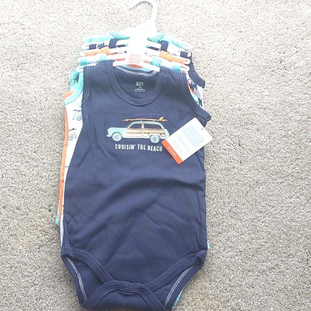 Hudson Baby 🌞Summertime sleeveless bodysuit for baby 👶 5 pack